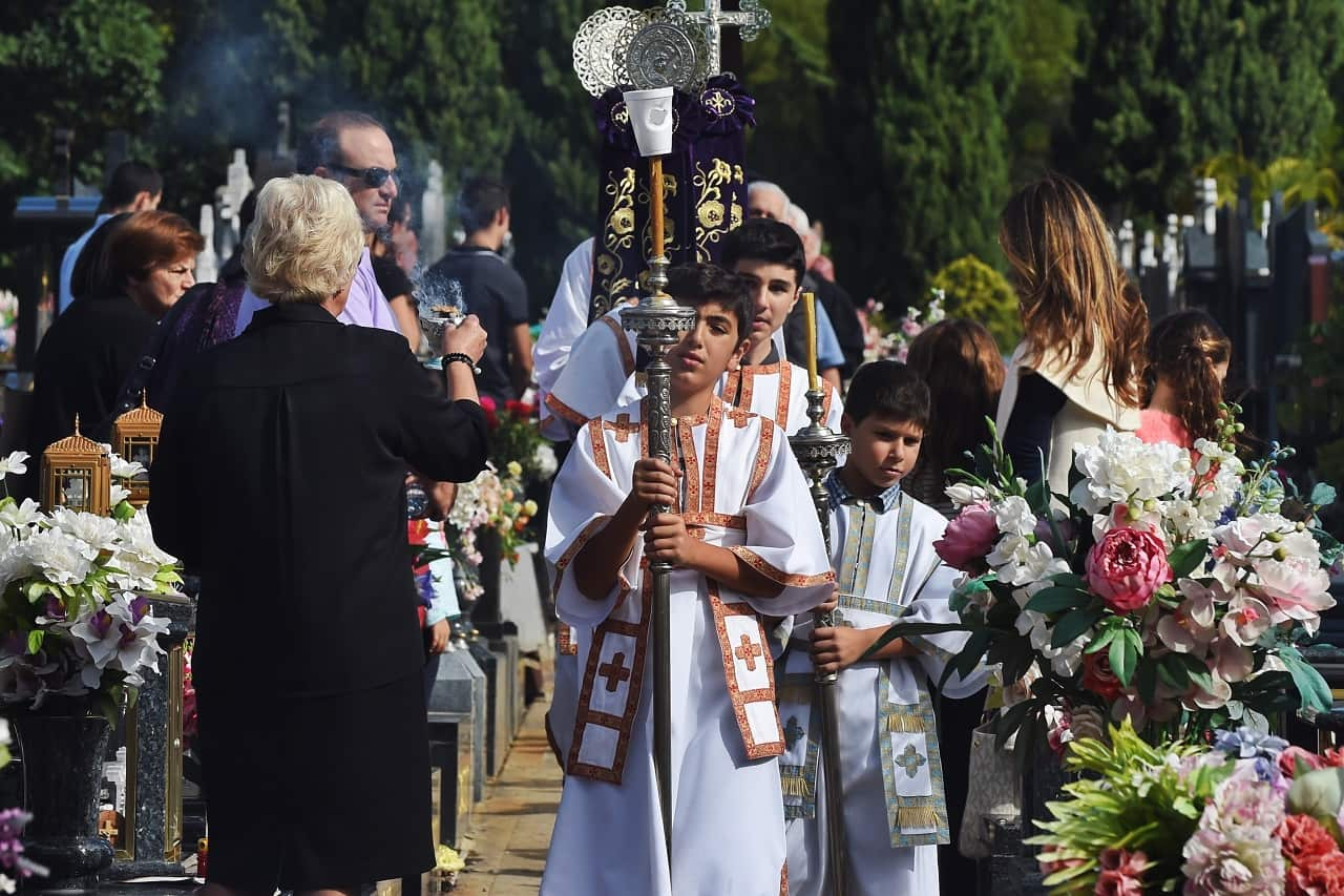 The Epitaphio (the symbolic funeral bier of Christ) during a Good Friday at Greek Orthodox Church of St. Athanasios at Rookwood Cemetery, Sydney, April, 2015